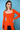 Joostricot Ferrari Red Gloss Long Sleeve Square Scoop Neck Top