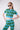 JoosTricot Aqua / Palm Waves Peachskin Short Sleeve Crop Cardigan Top
