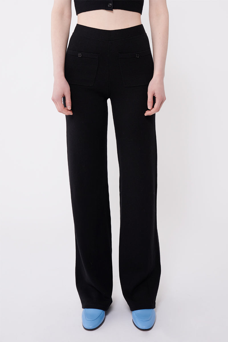 JoosTricot Solid Black Linen Pants