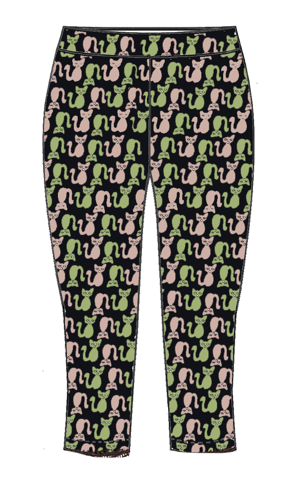 Cat Cropped Cigarette pants