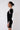 Black Chevron Peachskin Long Sleeve Mini Polo Dress