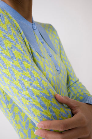 Chartreuse Stitches EcoMerino Long Sleeve Mini Polo Dress