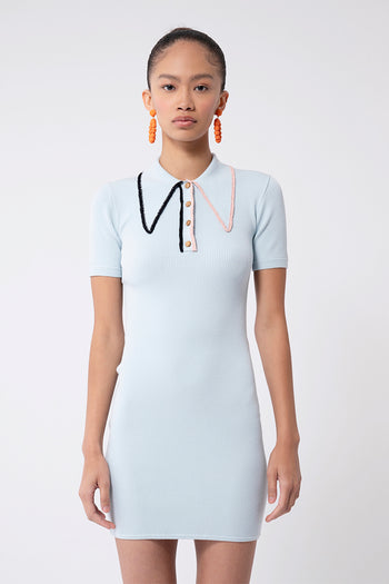 Crystal Bay Gloss Short Sleeve Mini Polo Dress