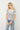Marine Stripe Peachskin Rib Polo Top