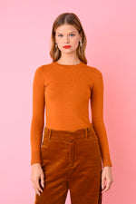 JoosTricot Caramel EcoMerino Long Sleeve Crew Neck Top