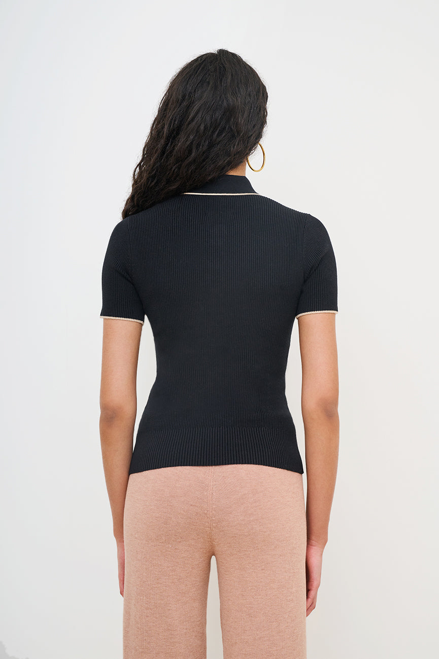 Coal Ribbed Polo
