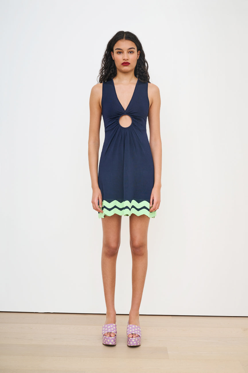 Neon Waves Keyhole Mini Dress