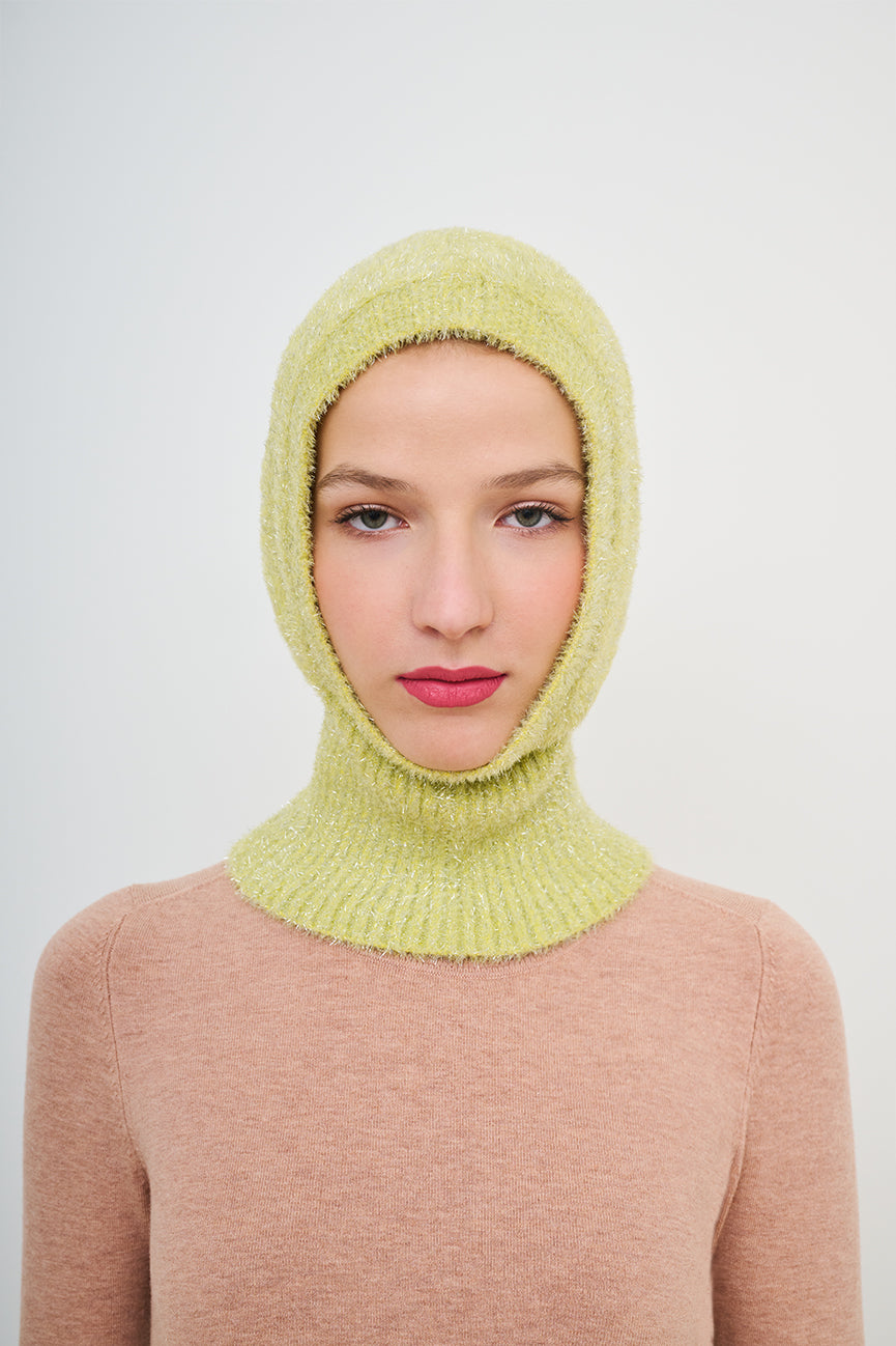 Chartreuse Tinsel Balaclava