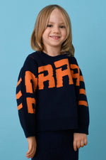 Navy/Orange Toddlers Unisex BRRR!!! Sweater