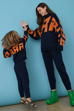 Navy/Orange Toddlers Unisex BRRR!!! Sweater
