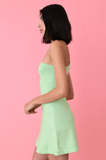 Mint Lurex Asymmetric Mini Dress