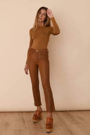 JoosTricot Bronze Metallic Lurex Crew Neck Top