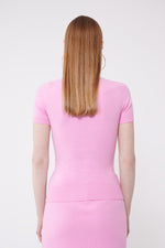 JoosTricot Sweet Pink / Ice Water Peachskin Short Sleeve Polo Top