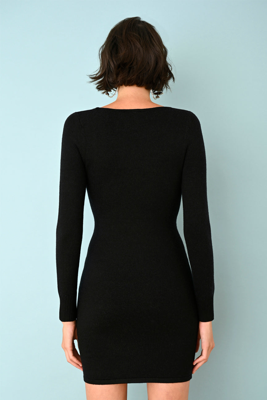 JoosTricot Coal Black EcoMerino Scoop Neck Mini Dress S / Black / EcoMerino JoosTricot Coal Black EcoMerino Scoop Neck Mini Dress S / Black / EcoMerino