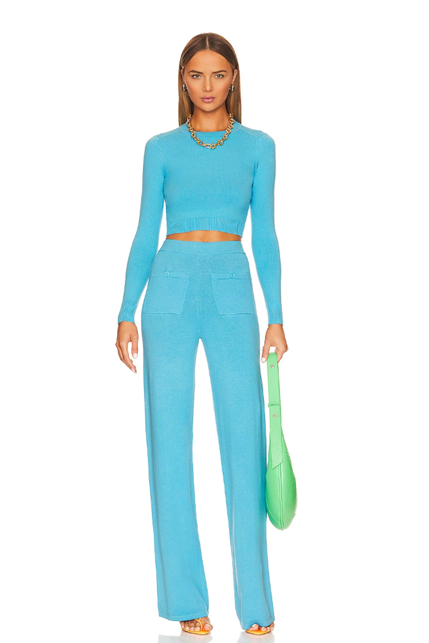 WT826 Women's Batwing Long Sleeve Top - XXXL In Aqua