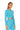 Joostricot Aqua Blue Peachskin Long Sleeve Crop Crew Top