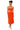 Red Flame Peachskin Flared Midi Skirt