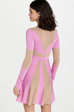 Gold/Pink Lurex Keyhole Mini Dress